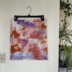 Forever 21 Watercolor Bodycon Mini Skirt